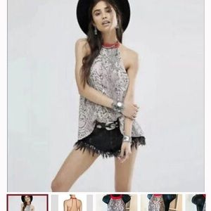Free People Through the Night Halter Top anthropologie Urban outfitters small